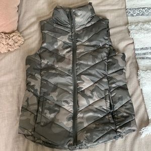 “SO” Green camo puffer vest